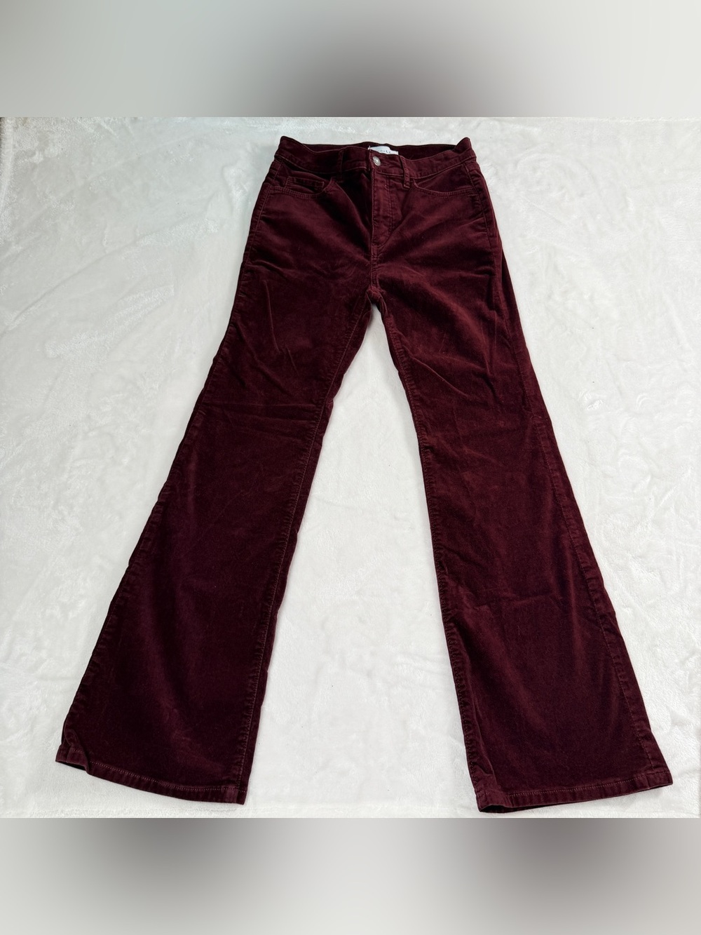 LOFT Deep Burgundy Corduroy velvet Flare Jeans, holiday, dressy,fall winter